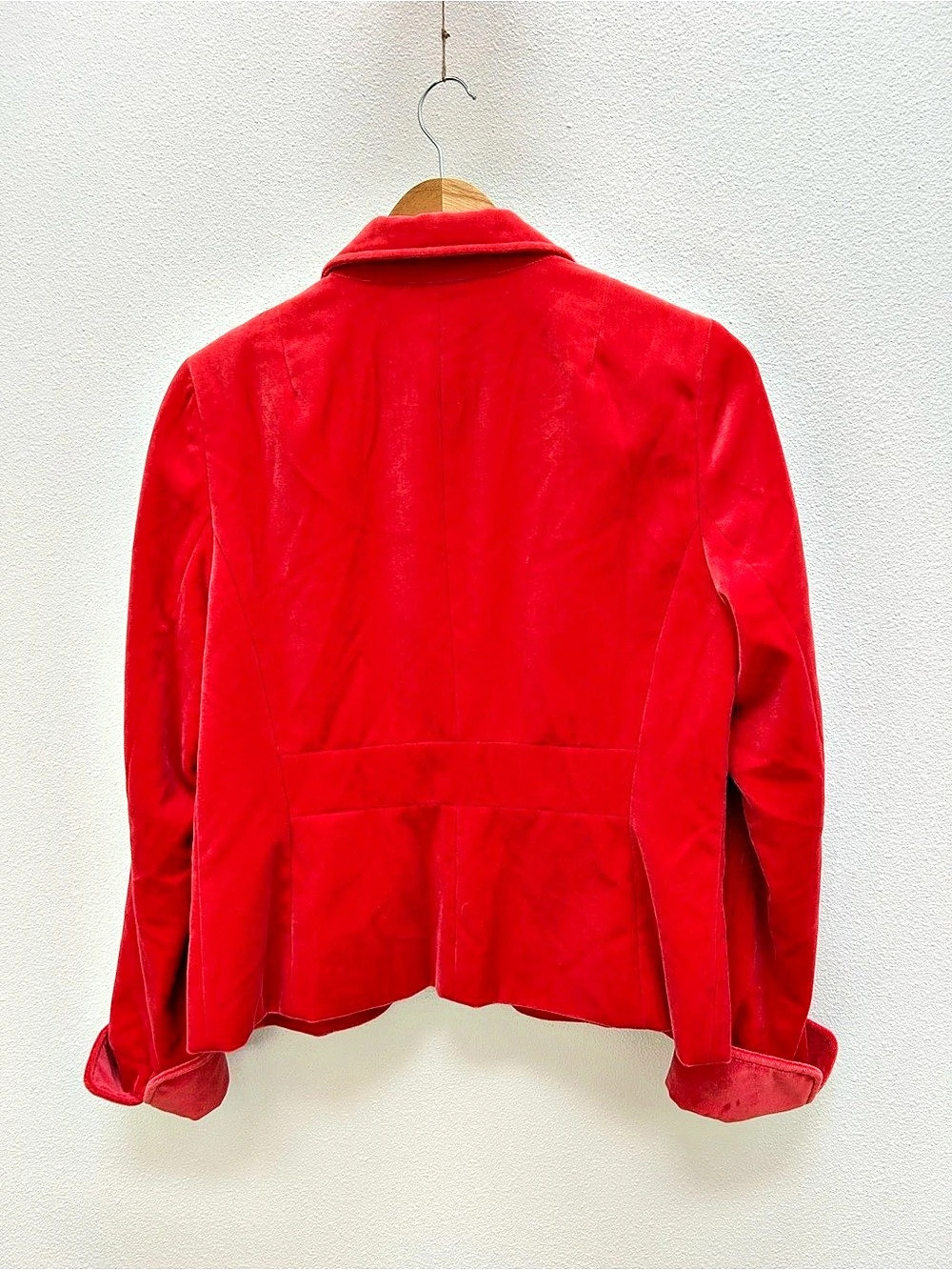J.Crew Velvet Blazer, Rich Red, Size S/M - Picture 5 of 13